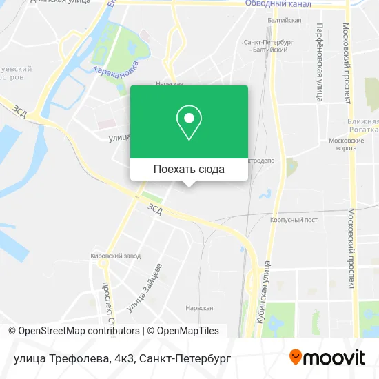 Карта улица Трефолева, 4к3