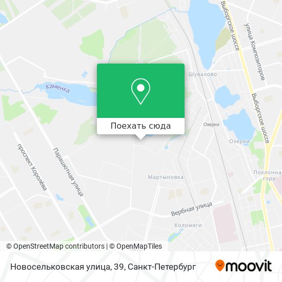 Карта Новосельковская улица, 39