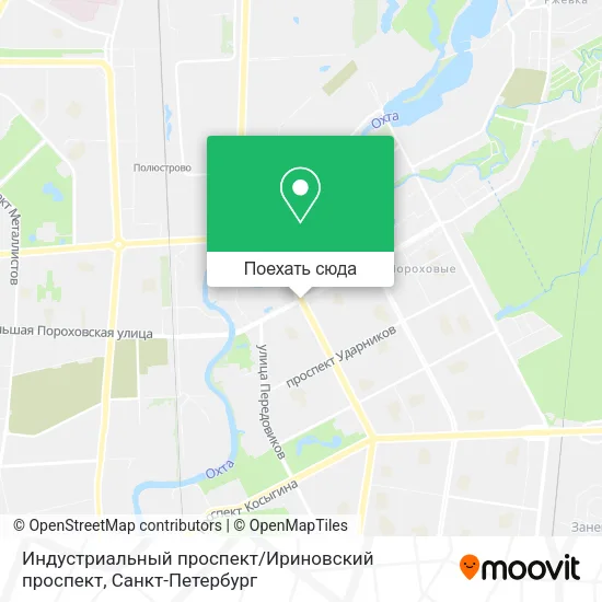 Карта Индустриальный проспект / Ириновский проспект
