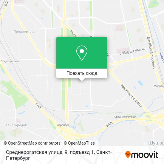 Карта Среднерогатская улица, 9, подъезд 1