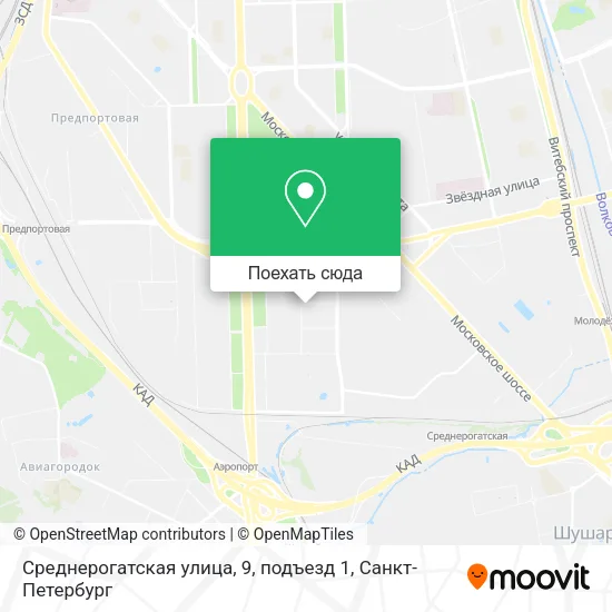 Карта Среднерогатская улица, 9, подъезд 1
