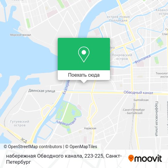 Карта набережная Обводного канала, 223-225