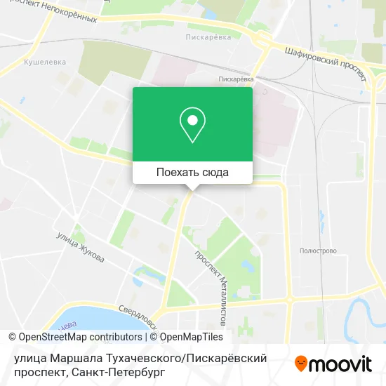 Карта улица Маршала Тухачевского / Пискарёвский проспект