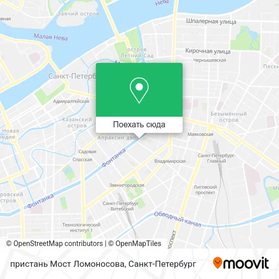 Карта пристань Мост Ломоносова