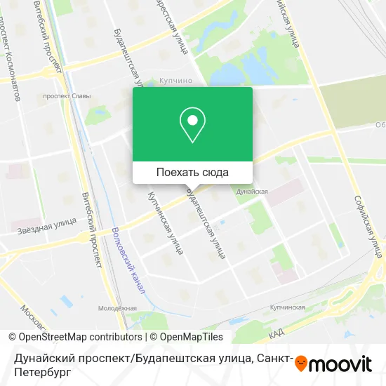Карта Дунайский проспект / Будапештская улица