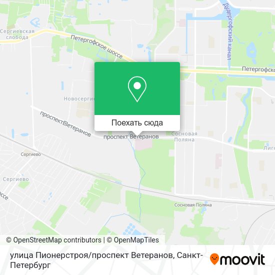 Карта улица Пионерстроя / проспект Ветеранов