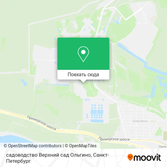 Карта садоводство Верхний сад Ольгино