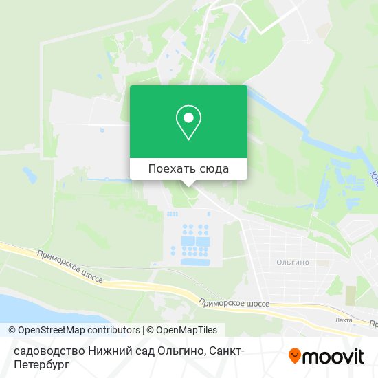 Карта садоводство Нижний сад Ольгино