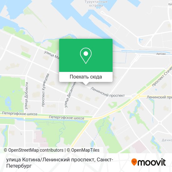 Карта улица Котина / Ленинский проспект