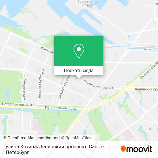 Карта улица Котина / Ленинский проспект