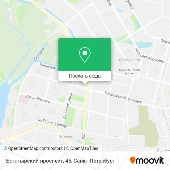 Карта Богатырский проспект, 45