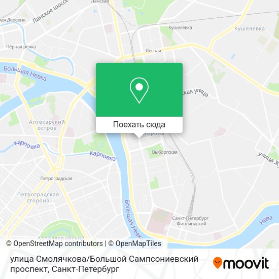 Карта улица Смолячкова / Большой Сампсониевский проспект