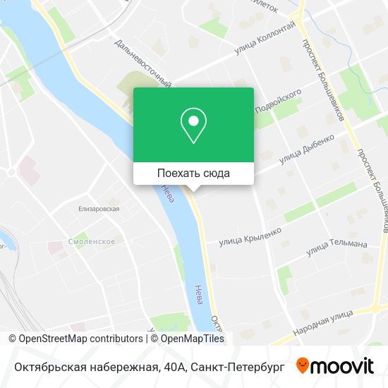 Карта Октябрьская набережная, 40А