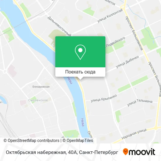 Карта Октябрьская набережная, 40А