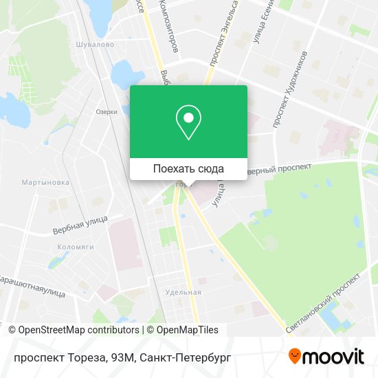 Карта проспект Тореза, 93М