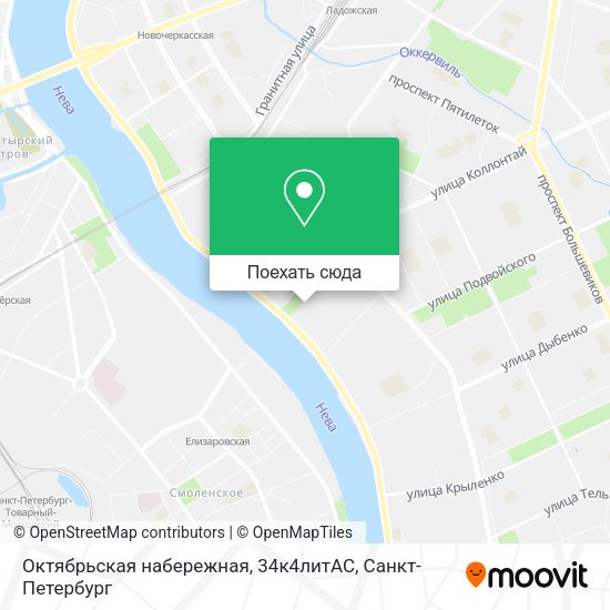 Карта Октябрьская набережная, 34к4литАС