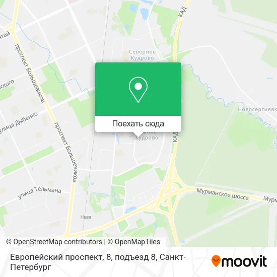 Карта Европейский проспект, 8, подъезд 8