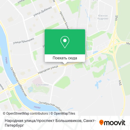 Карта Народная улица / проспект Большевиков