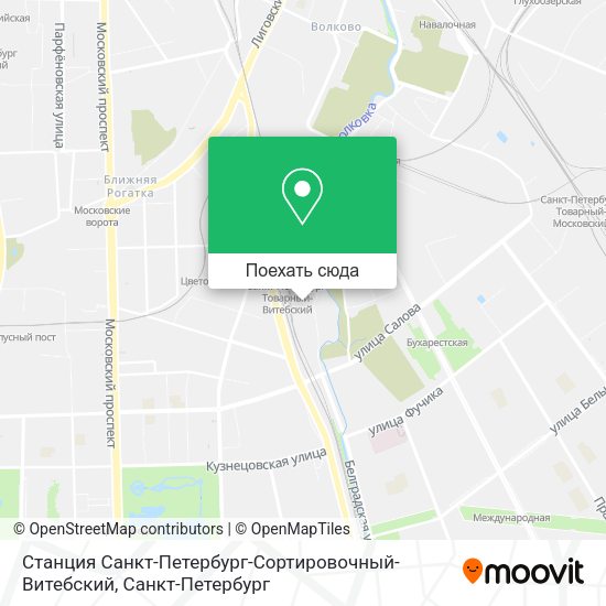 Карта Станция Санкт-Петербург-Сортировочный-Витебский