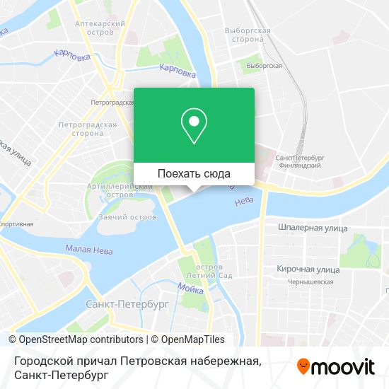 Карта Городской причал Петровская набережная