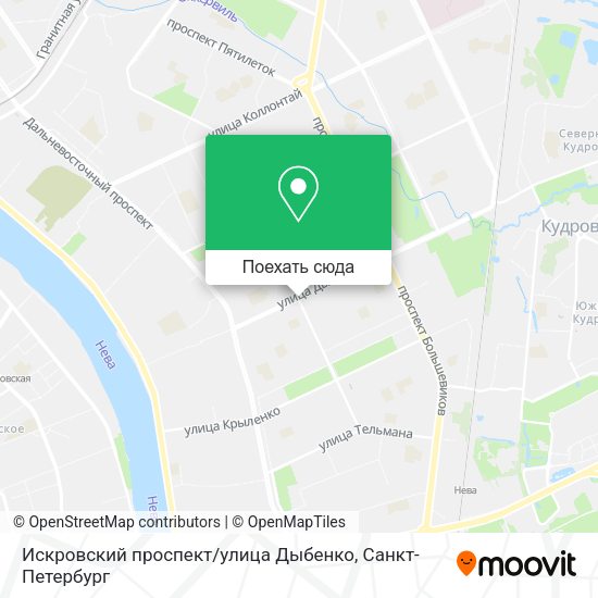 Карта Искровский проспект / улица Дыбенко