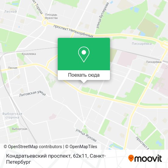 Карта Кондратьевский проспект, 62к11