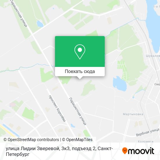 Карта улица Лидии Зверевой, 3к3, подъезд 2