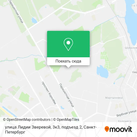 Карта улица Лидии Зверевой, 3к3, подъезд 2