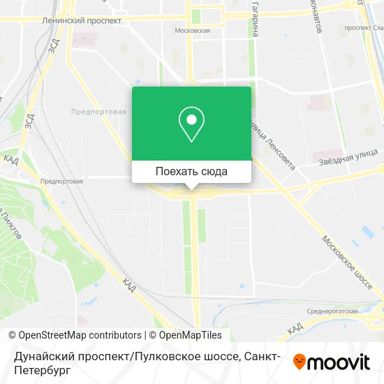 Карта Дунайский проспект / Пулковское шоссе