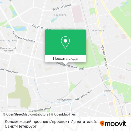 Карта Коломяжский проспект / проспект Испытателей