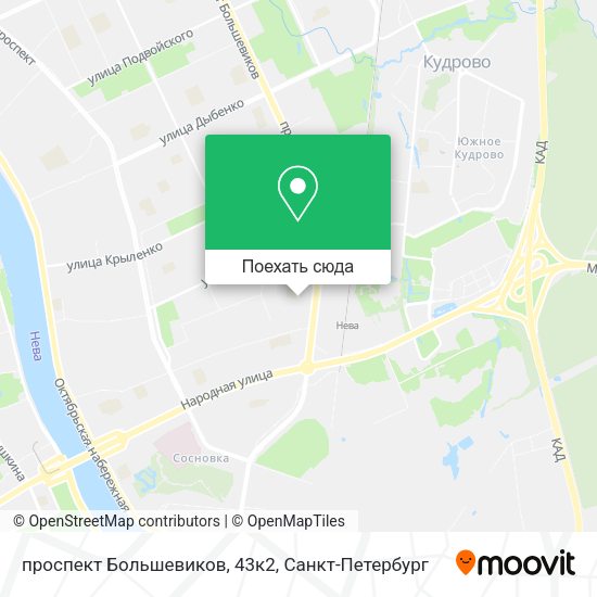 Карта проспект Большевиков, 43к2