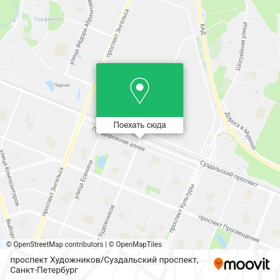 Карта проспект Художников / Суздальский проспект
