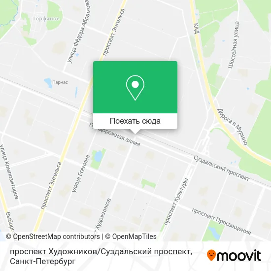 Карта проспект Художников / Суздальский проспект