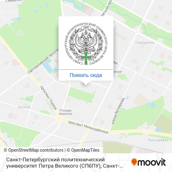 Карта Санкт-Петербургский политехнический университет Петра Великого (СПбПУ)