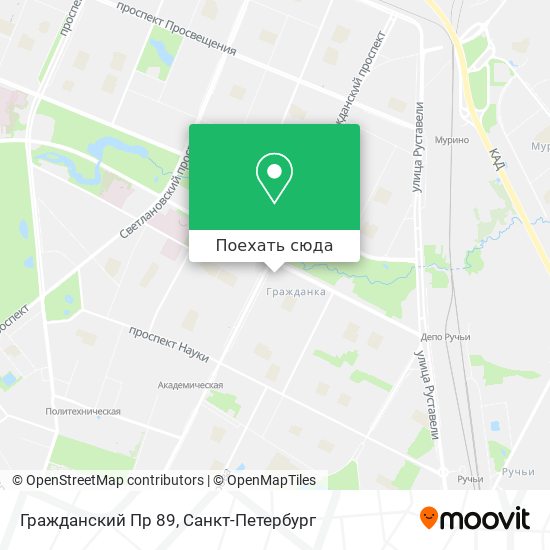Карта Гражданский Пр 89