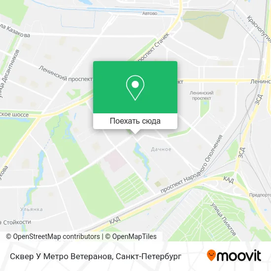 Карта Сквер У Метро Ветеранов