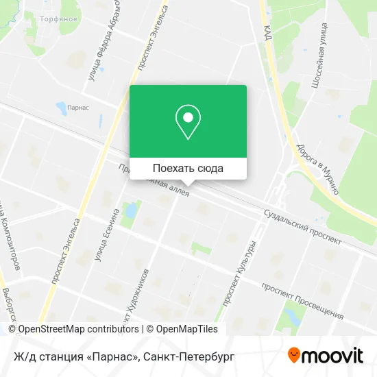 Карта Ж/д станция «Парнас»