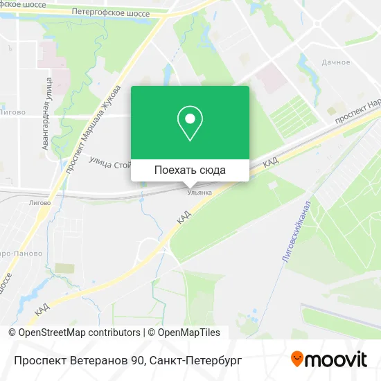Карта Проспект Ветеранов 90