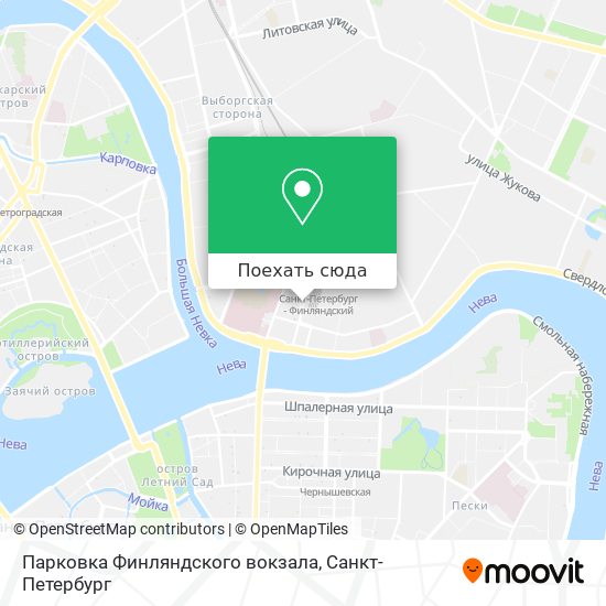 Карта Парковка Финляндского вокзала