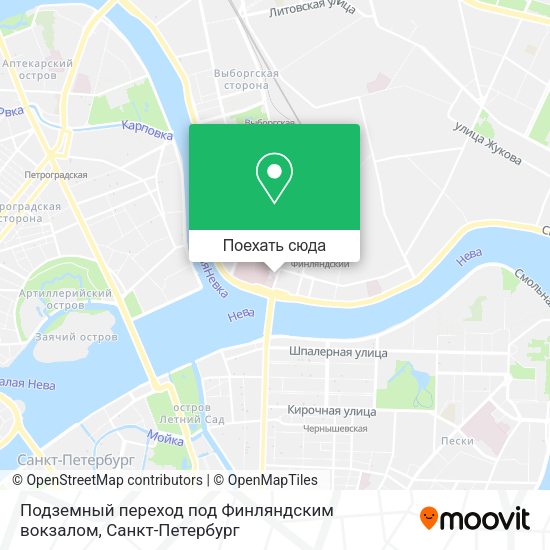 Карта Подземный переход под Финляндским вокзалом