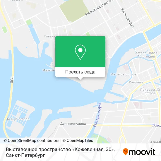 Карта Выставочное пространство «Кожевенная, 30»