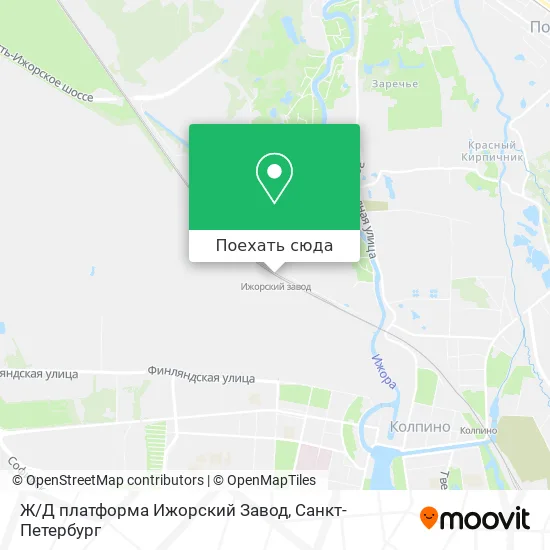 Карта Ж/Д платформа Ижорский Завод