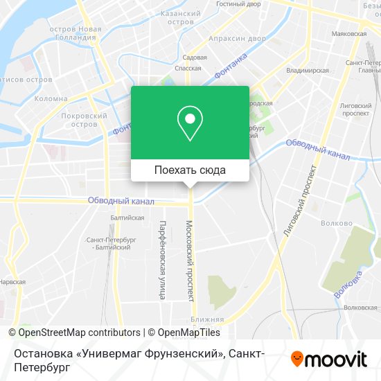 Карта Остановка «Универмаг Фрунзенский»