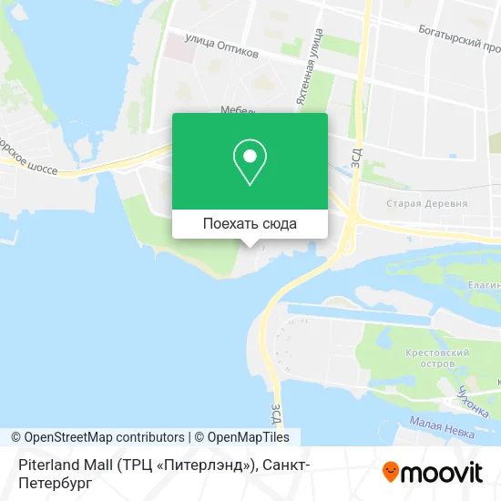 Карта Piterland Mall (ТРЦ «Питерлэнд»)