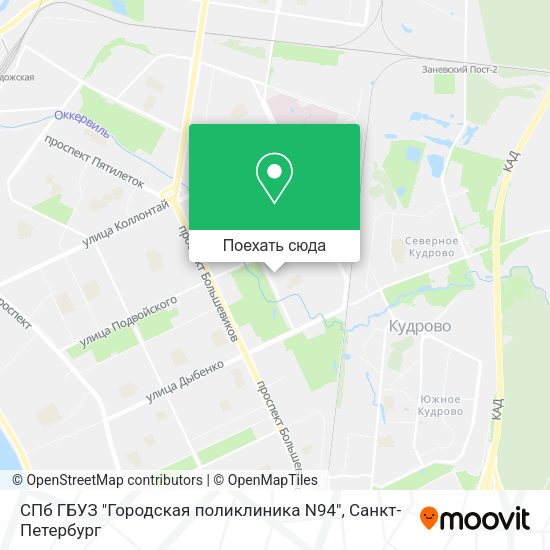 Карта СПб ГБУЗ "Городская поликлиника N94"