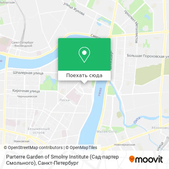 Карта Parterre Garden of Smolny Institute (Сад-партер Смольного)