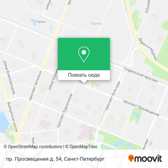 Карта пр. Просвещения д. 54