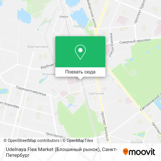 Карта Udelnaya Flea Market (Блошиный рынок)