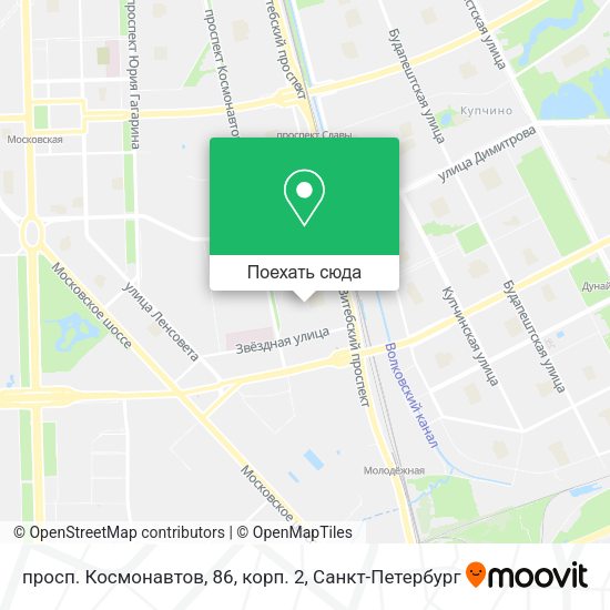 Карта просп. Космонавтов, 86, корп. 2