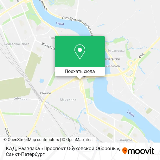 Карта КАД, Развязка «Проспект Обуховской Обороны»